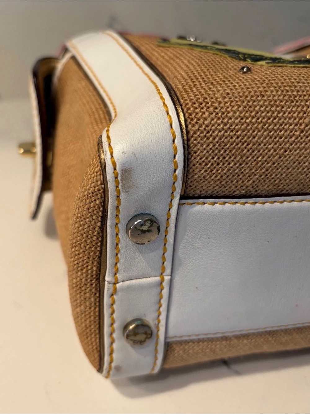 Coach Limited Edition Satchel Tropical Leaf Ladybug Appliqué Vintage RARE - Picture 14 of 14